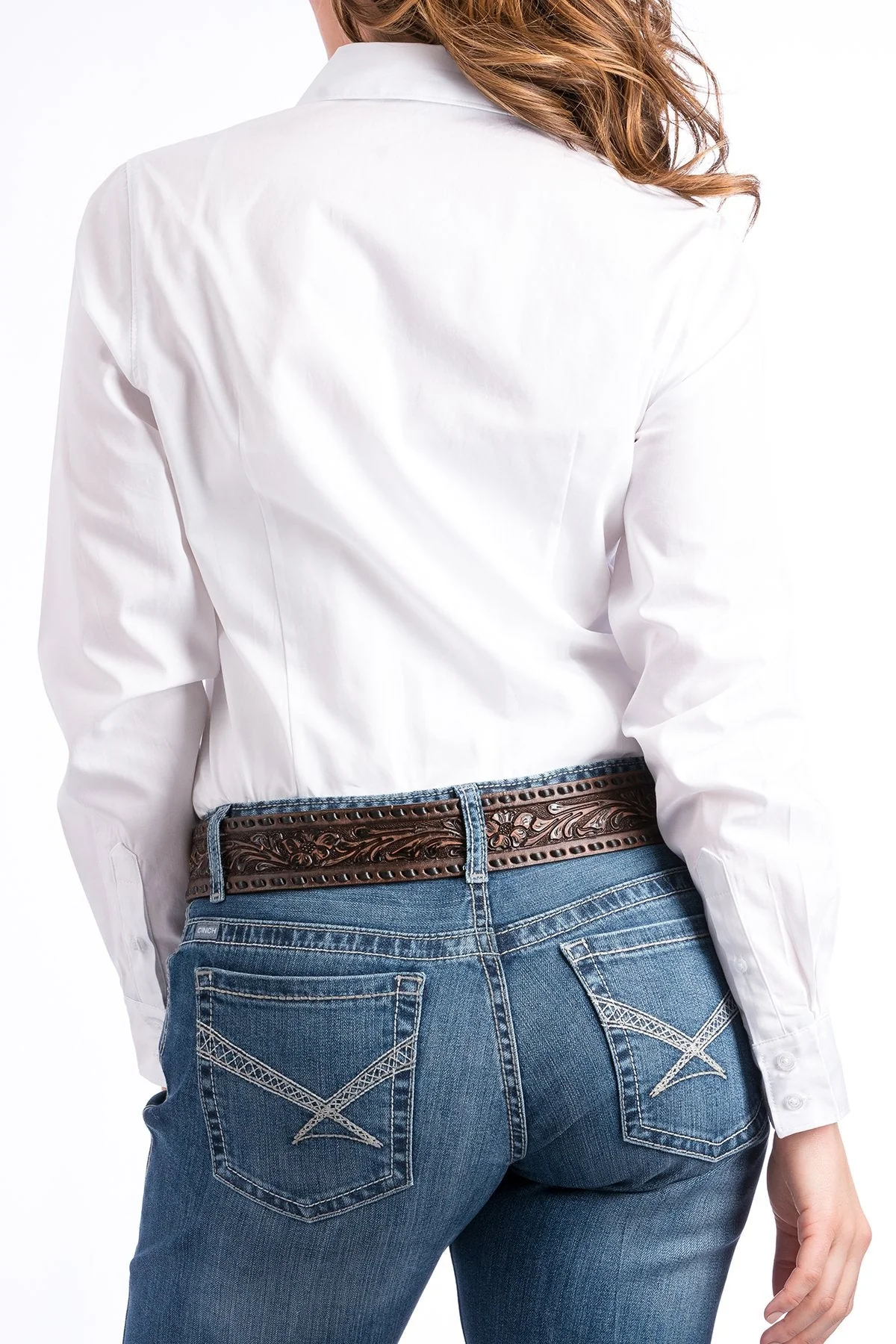 Cinch Ladies Womans Solid White Button-Down Western Shirt Style MSW9164026 - Image 2