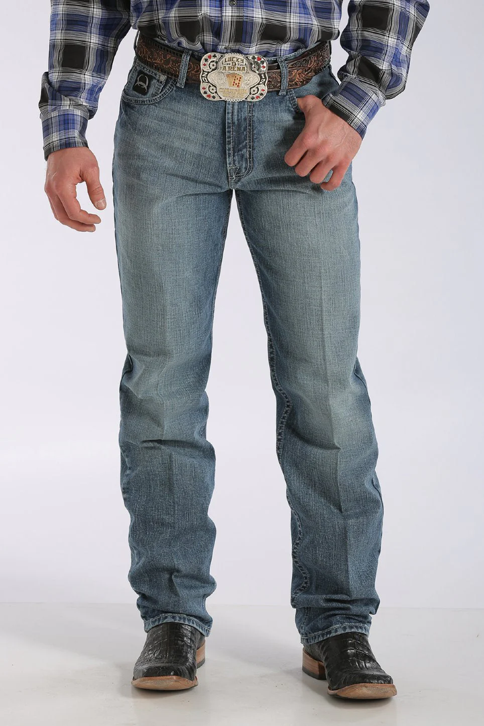 Cinch Men's Loose Fit Black Label Medium Stonewash Style MB90633006 - Image 2