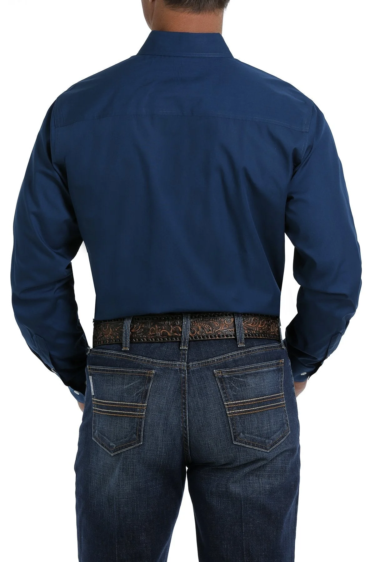 CINCH MEN'S MODERN FIT BLUE BUTTON-DOWN SHIRT STYLE MTW1347021 - Image 3