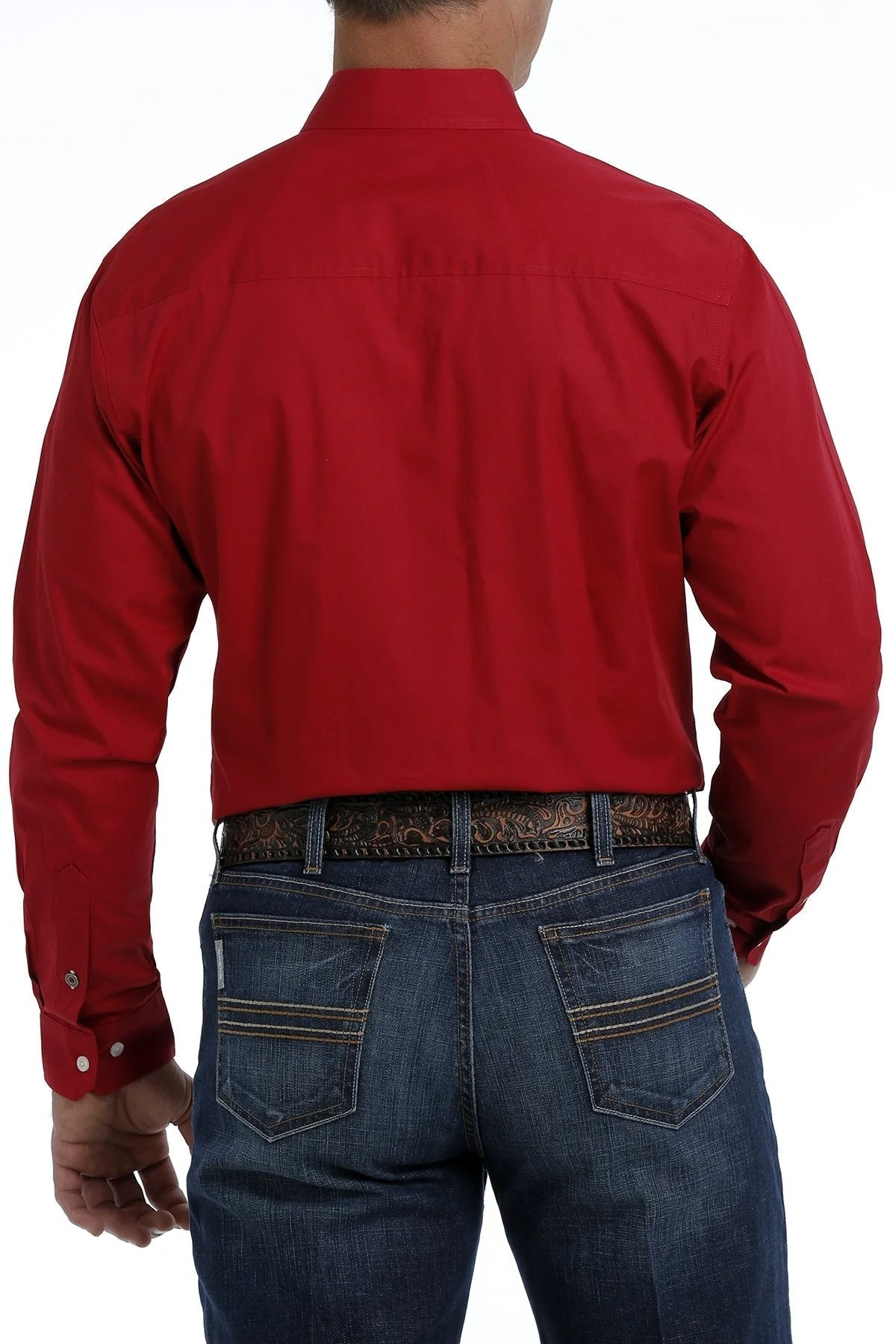 CINCH MEN'S MODERN FIT RED BUTTON-DOWN SHIRT STYLE MTW1347022 - Image 3
