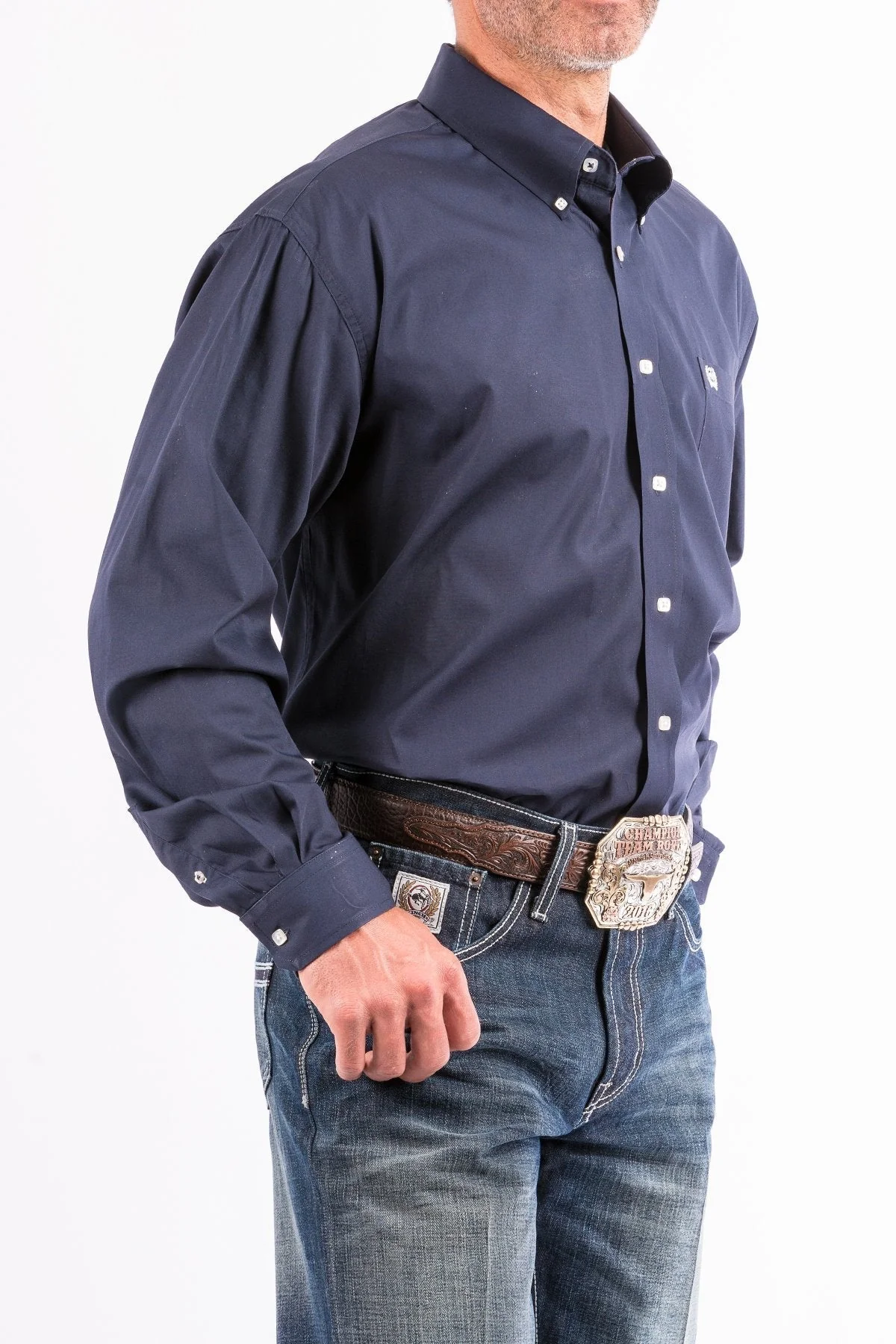 Cinch Mens Navy Button Down Western Shirt Style MTW1104667 - Image 3