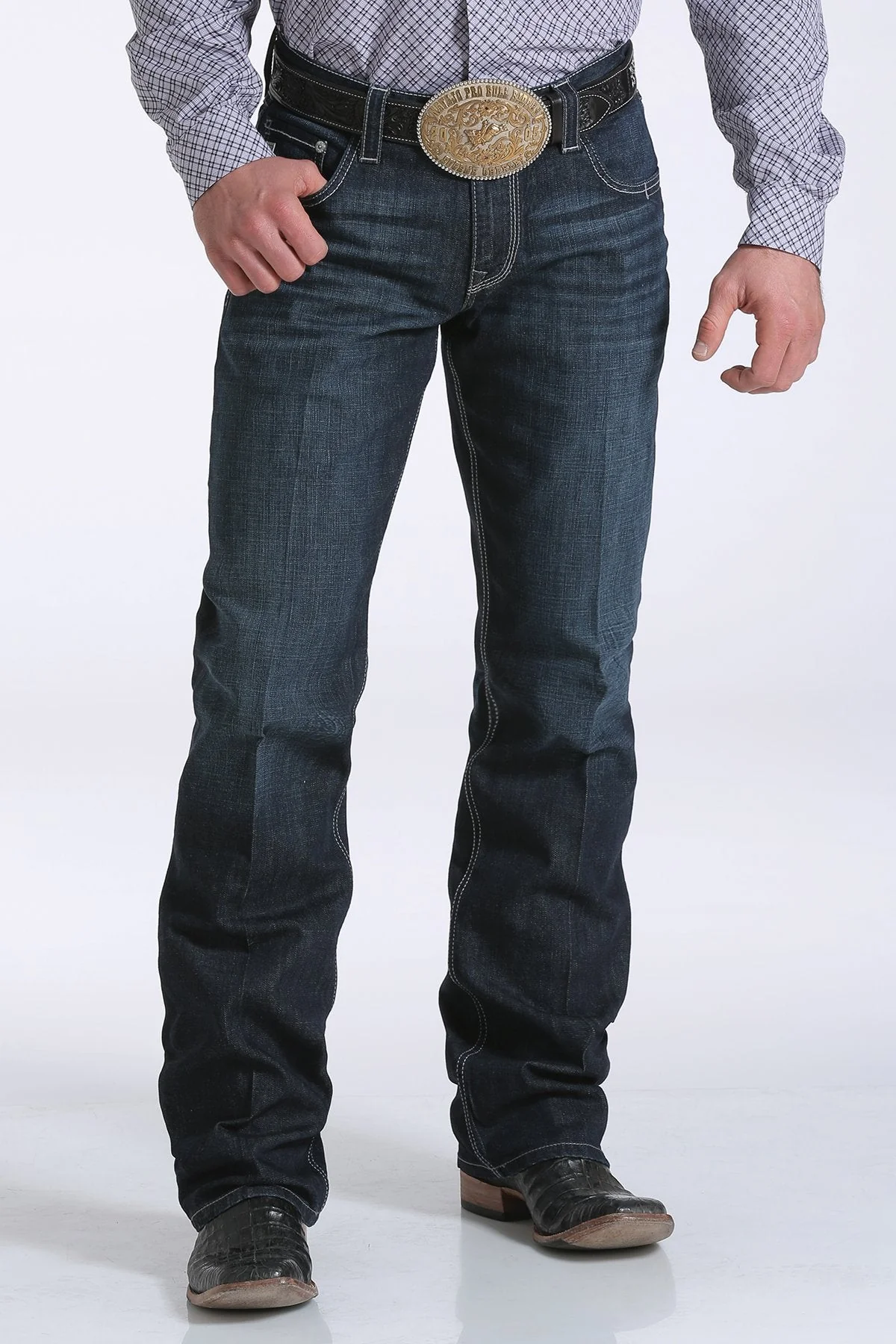 Cinch Mens Relaxed Fit Carter 2.4 Performance Denim Dark Rinse Style MB71934005 - Image 2