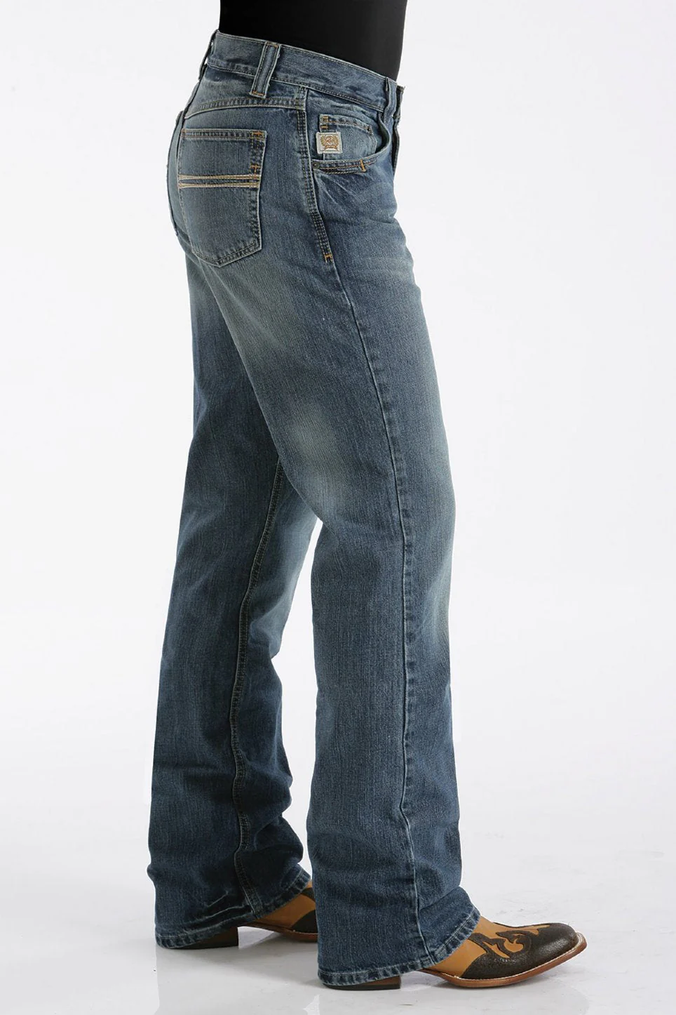 Cinch Mens Relaxed Fit Medium Stonewash Carter Jeans Style MB96134001 - Image 3