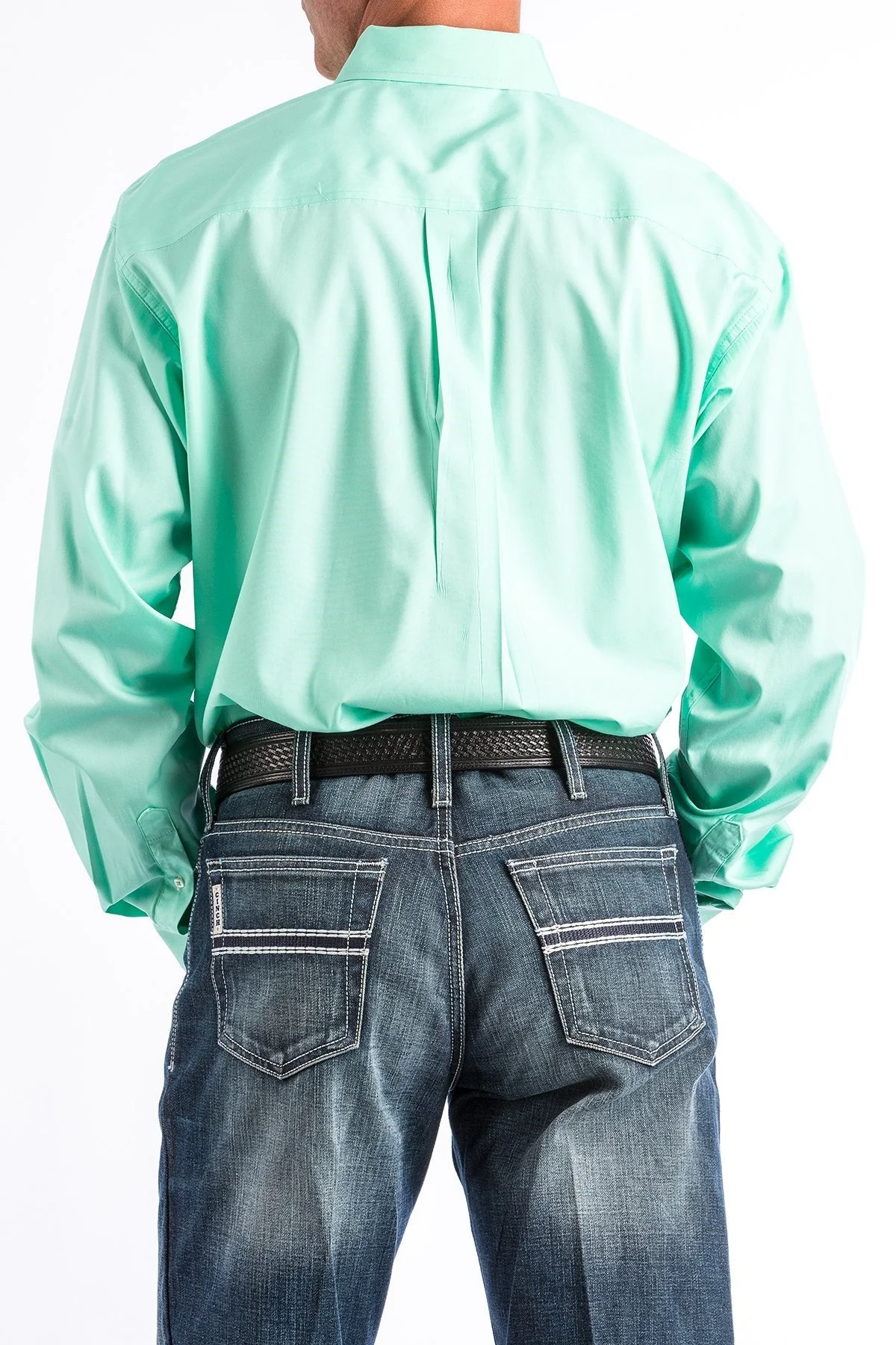 Cinch Mens Solid Mint Green Button Down Western Shirt Style MTW1104237 - Image 2