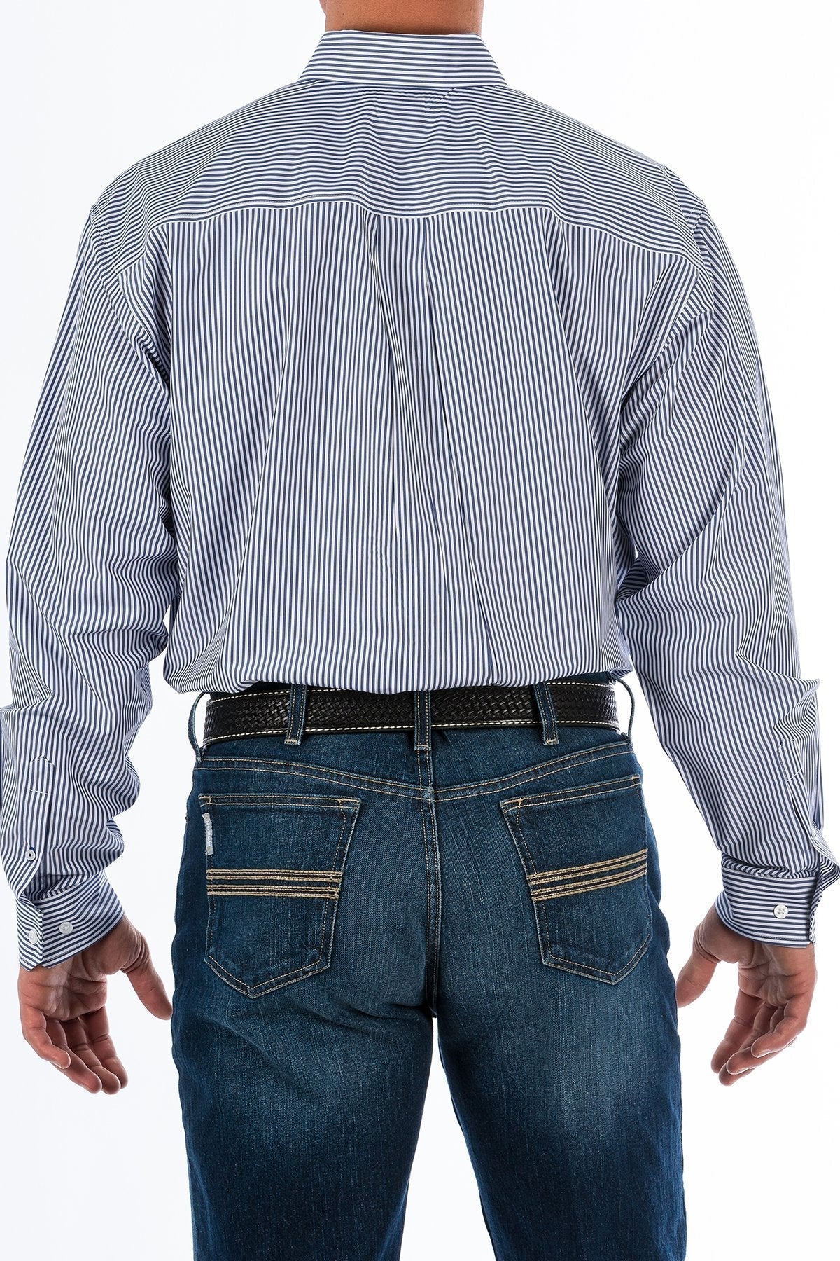 CINCH MEN'S TENCEL ROYAL BLUE STRIPE BUTTON-DOWN WESTERN SHIRT STYLE MTW1104729 - Image 2