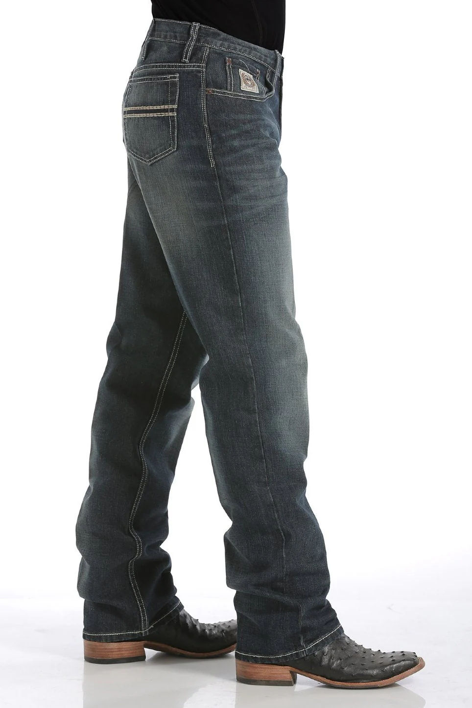 Cinch Mens White Label Dark Stonewash Relaxed Fit Jeans Style MB92834019 - Image 3