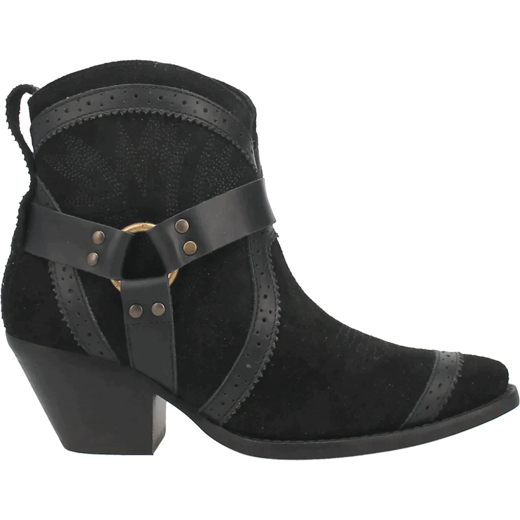 DINGO GUMMY BEAR LEATHER BLACK SUEDE BOOTIE STYLE DI747BK25 - Image 2