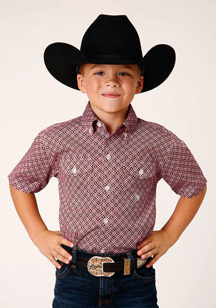 Roper Boys Independence Plaid Short Sleeve Style 03-031-0325-4022