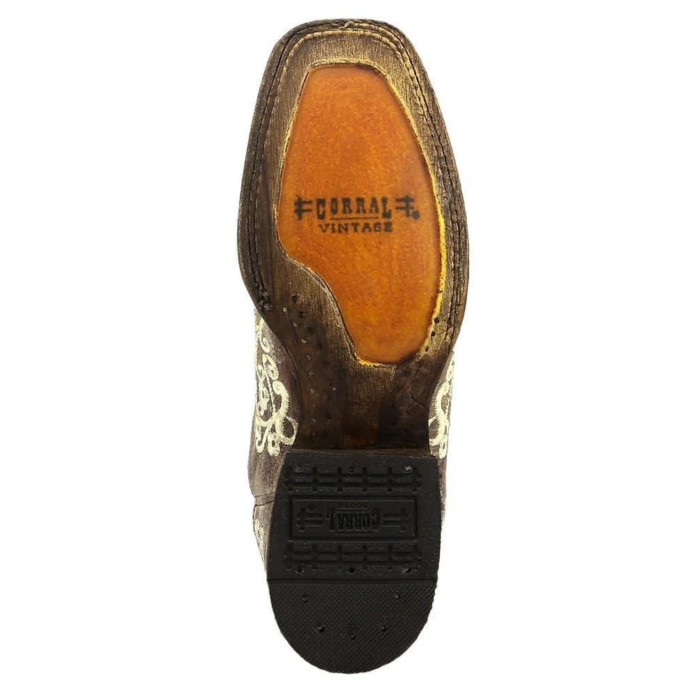 Corral Brown Crater Bone Square Toe Style A2663 - Image 3