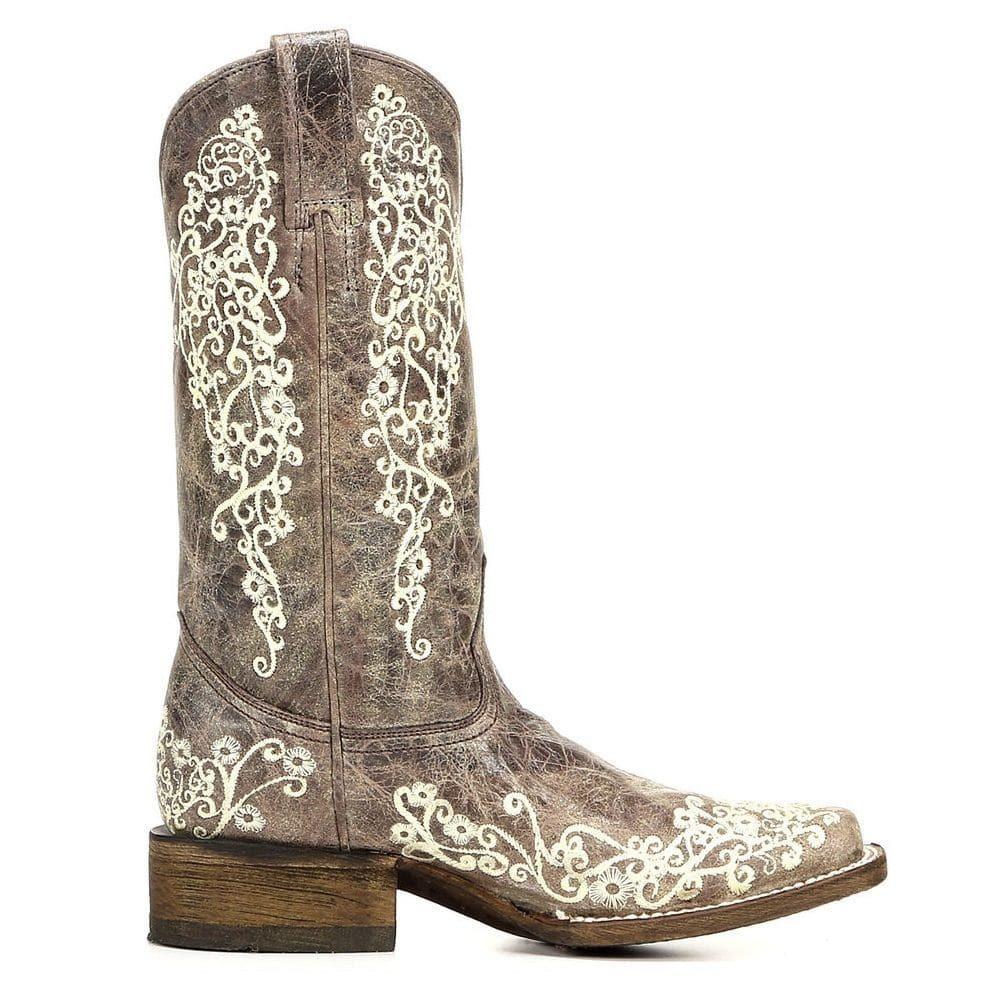 Corral Brown Crater Bone Square Toe Style A2663 - Image 4