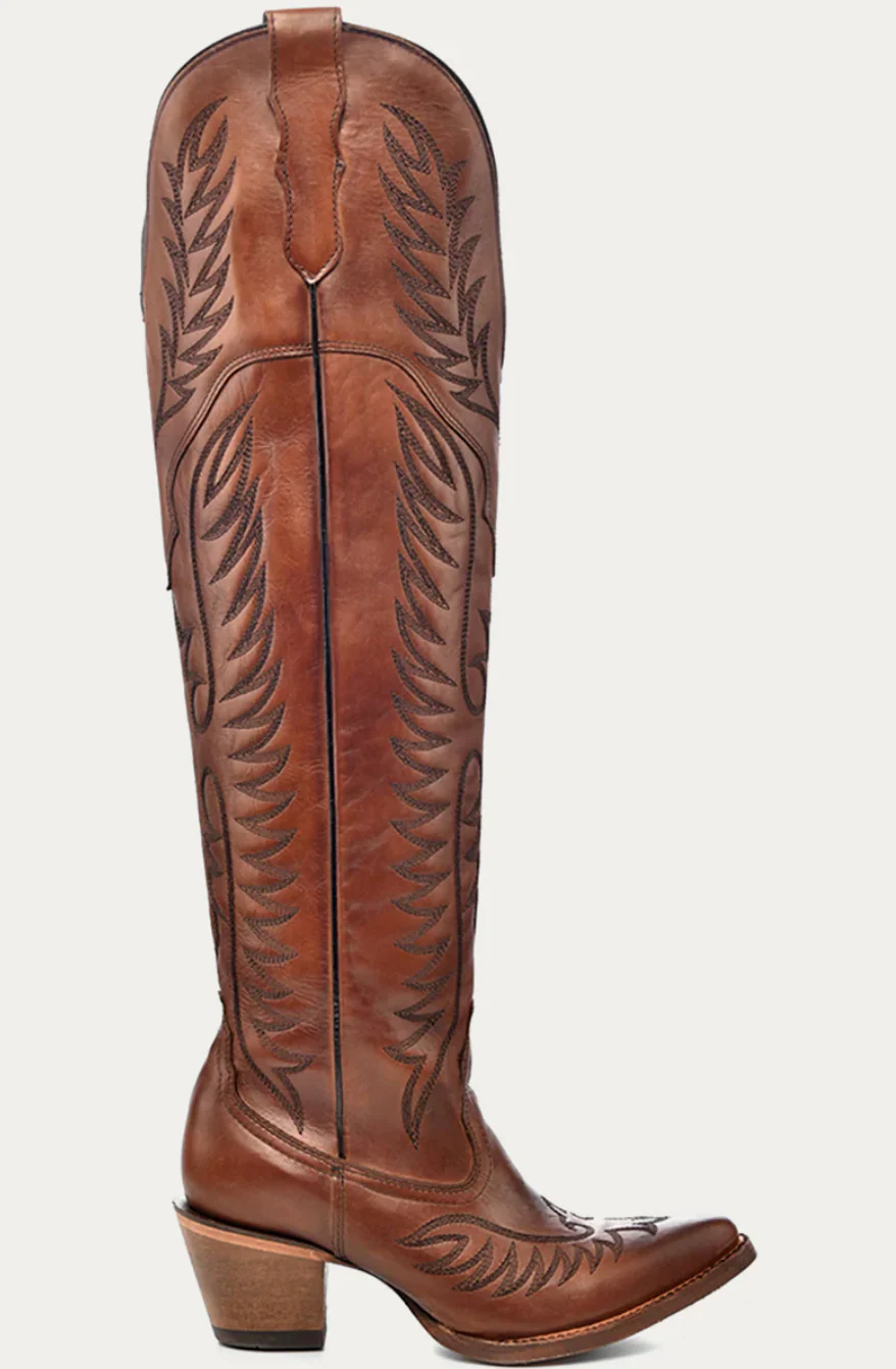 CORRAL LADIES COGNAC TALL SNIP TOE BOOTS STYLE E1507 - Image 3