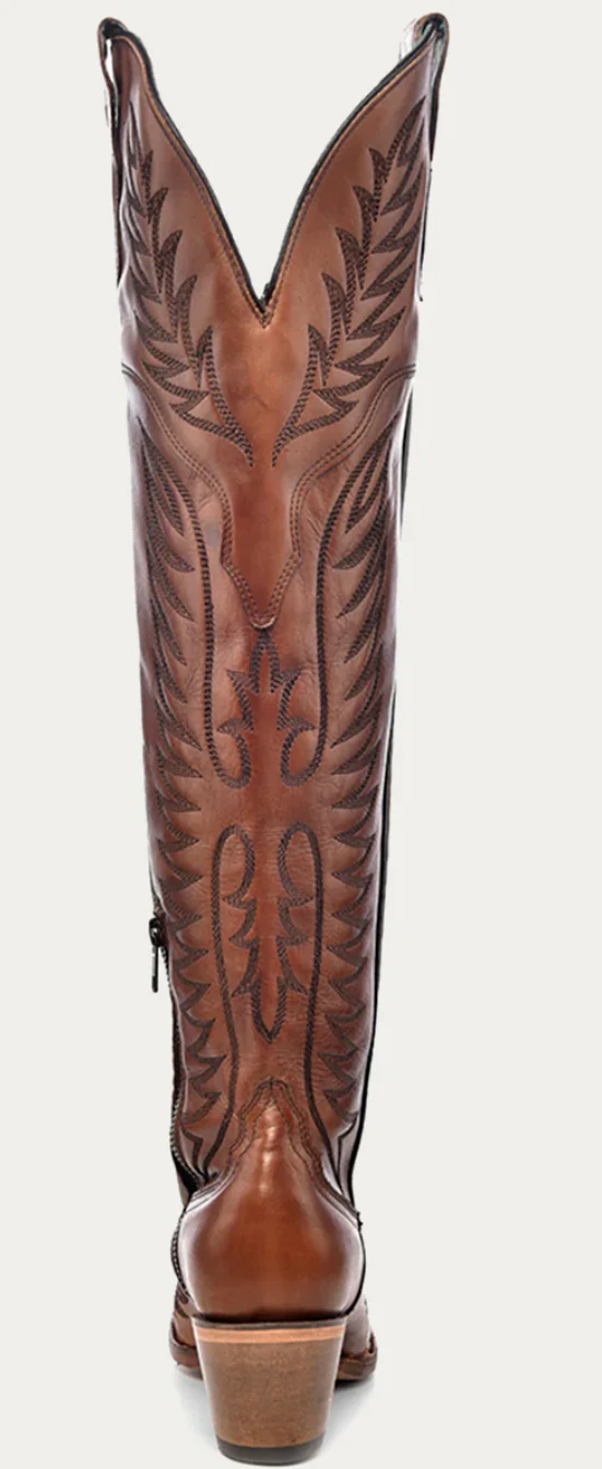 CORRAL LADIES COGNAC TALL SNIP TOE BOOTS STYLE E1507 - Image 5