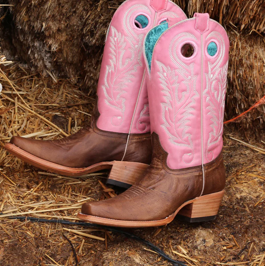 CORRAL LADIES PINK SQUARE TOE BOOTS STYLE A4459 - Image 2