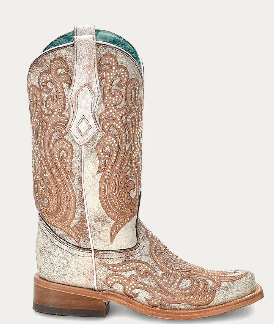 CORRAL LADIES WHITE SQUARE BOOTS STYLE C4094 - Image 3
