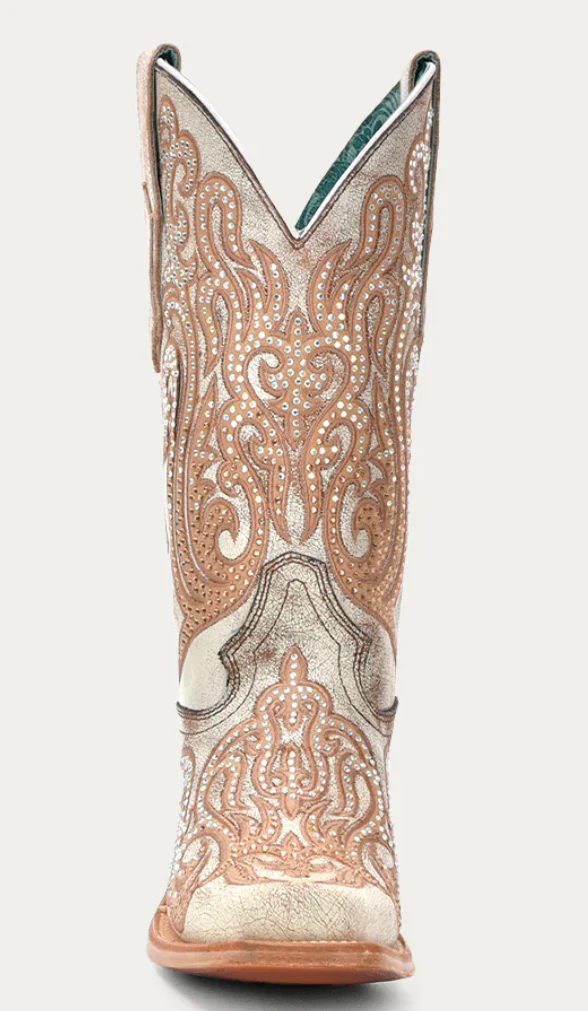 CORRAL LADIES WHITE SQUARE BOOTS STYLE C4094 - Image 4