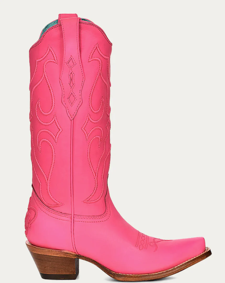 Corral Ladies Pink Snip Toe Boots Style Z5138 - Image 5