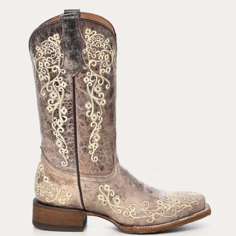 CORRAL TEEN BROWN EMBROIDERY COWGIRL BOOTS STYLE A2980 - Image 2