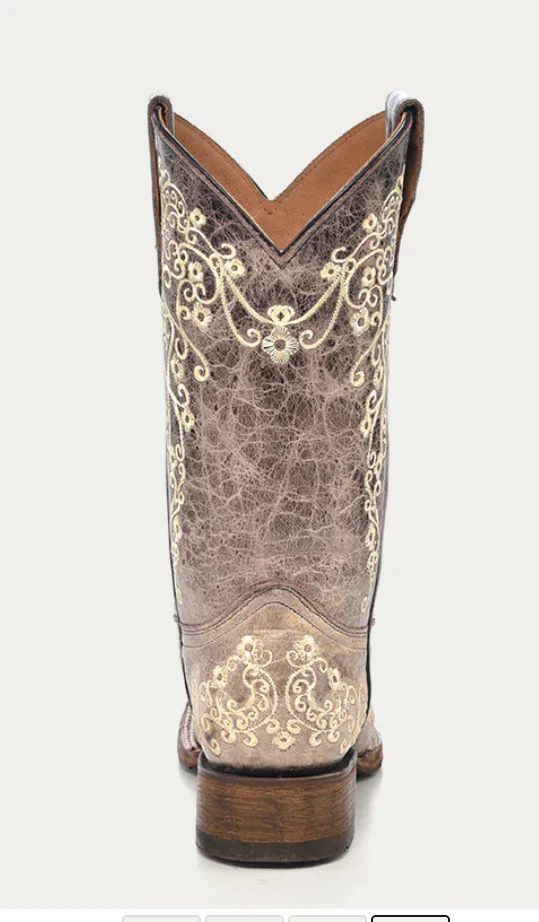 CORRAL TEEN BROWN EMBROIDERY COWGIRL BOOTS STYLE A2980 - Image 4