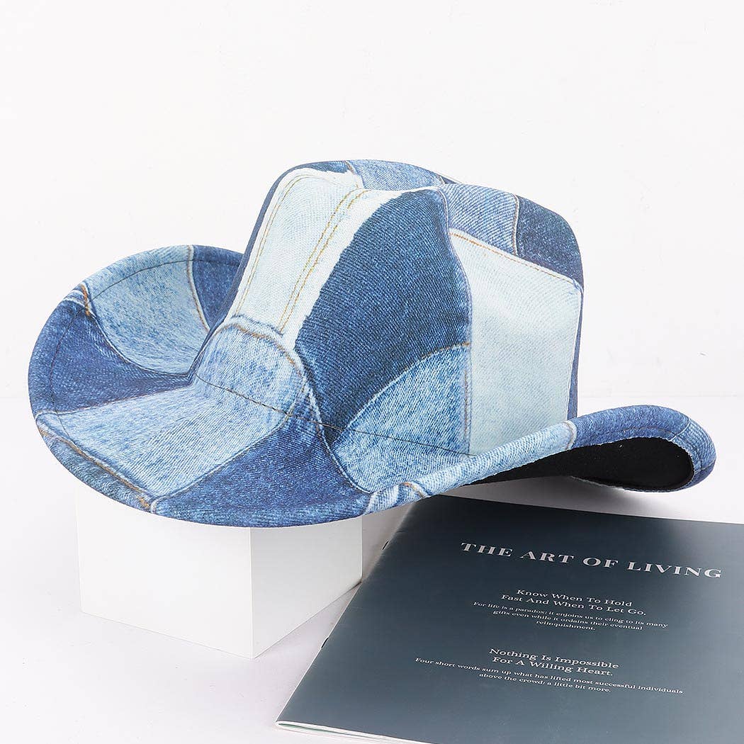Cotton Denim PrintCowboy Hat