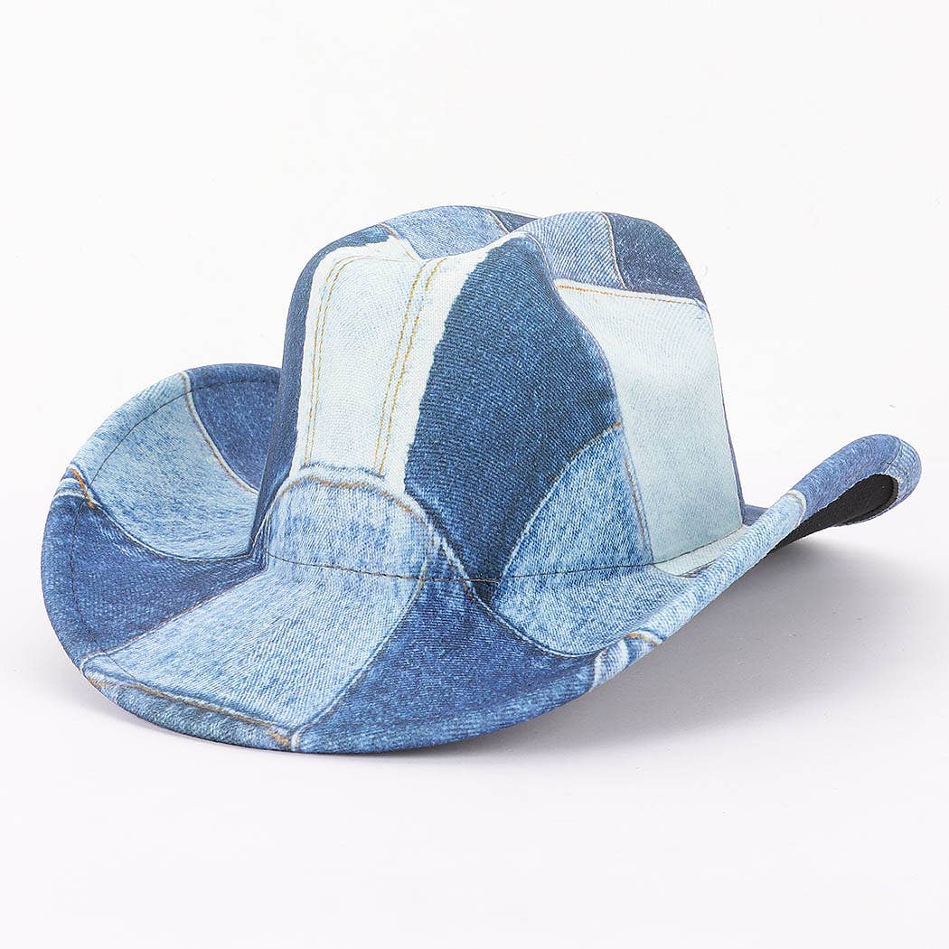 Cotton Denim PrintCowboy Hat - Image 3