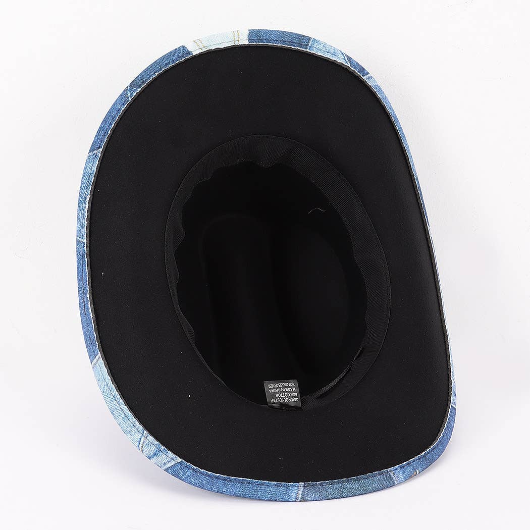 Cotton Denim PrintCowboy Hat - Image 4