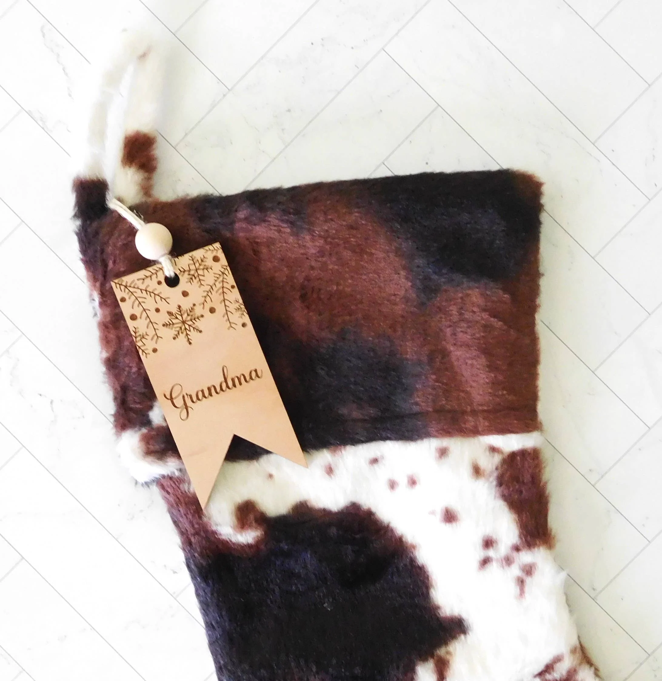 Cow Print Christmas Stocking - Image 3