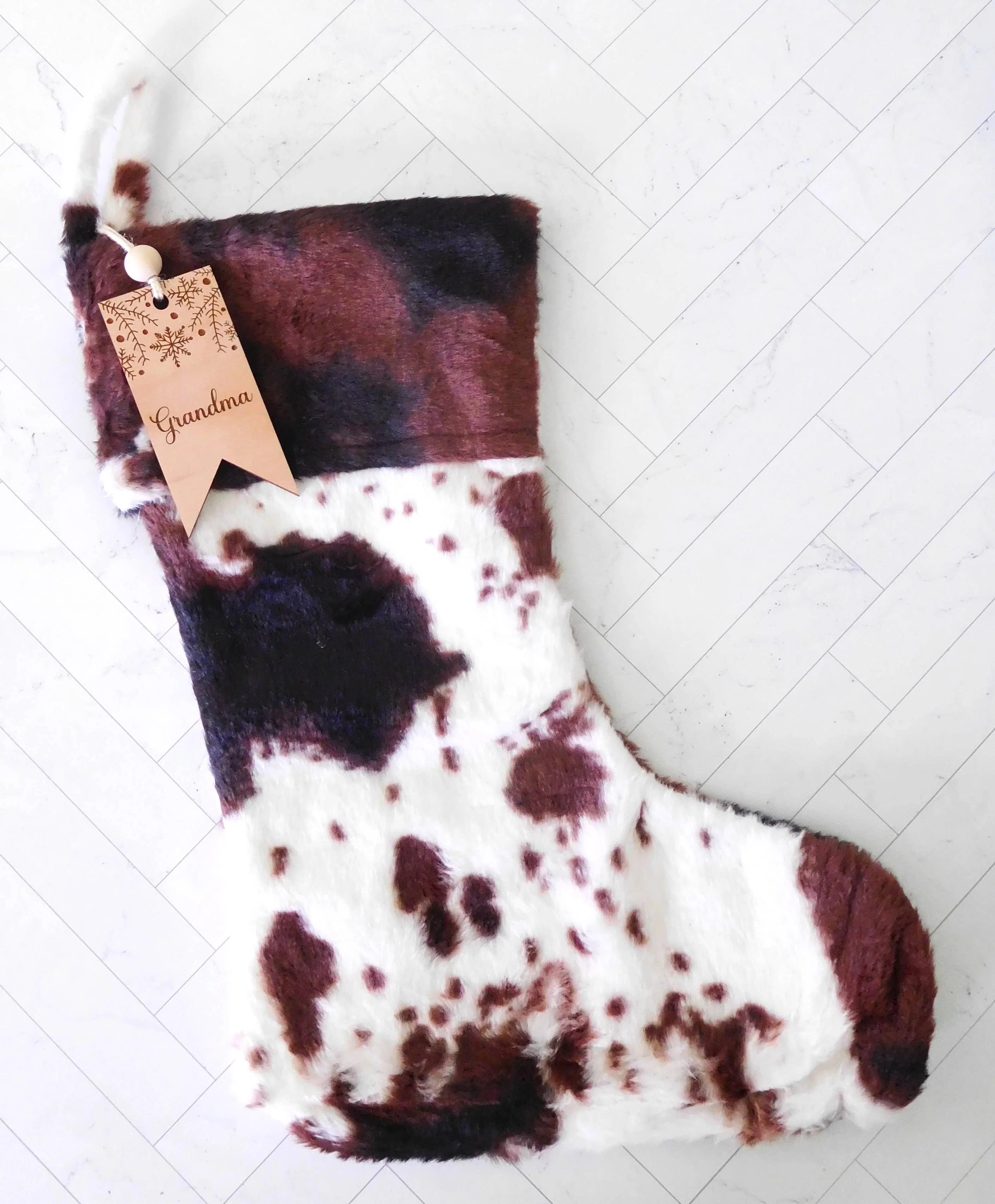 Cow Print Christmas Stocking - Image 4