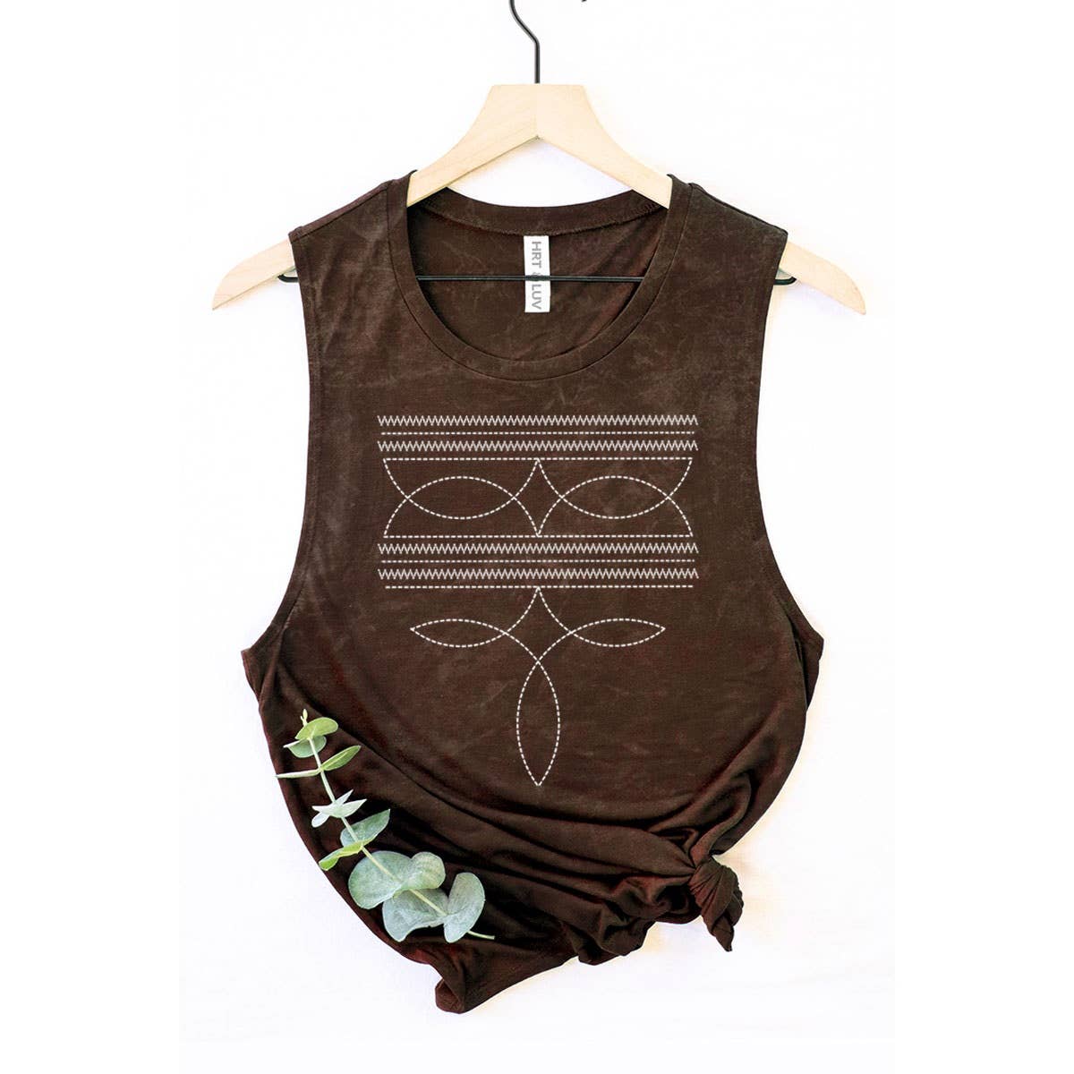 COWBOY BOOTS TOE STITCHED MINERAL GRAPHIC TANK TOP - Image 6