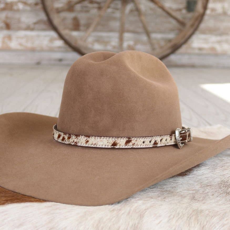 Cowhide Hat Band with Silver Buckle - Branson - Image 3