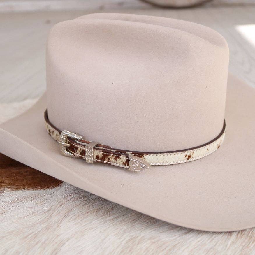 Cowhide Hat Band with Silver Buckle - Branson - Image 4