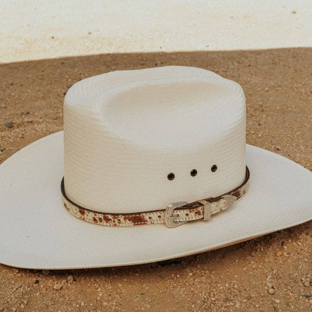 Cowhide Hat Band with Silver Buckle - Branson - Image 7