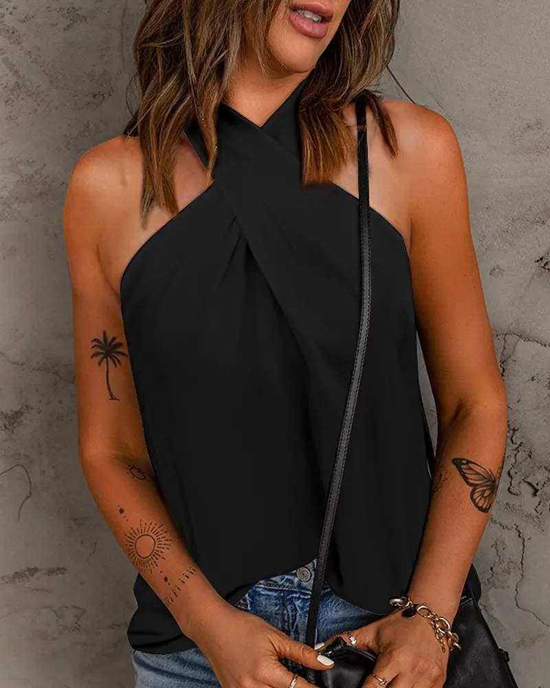 Crisscross halter casual tank top - Image 10