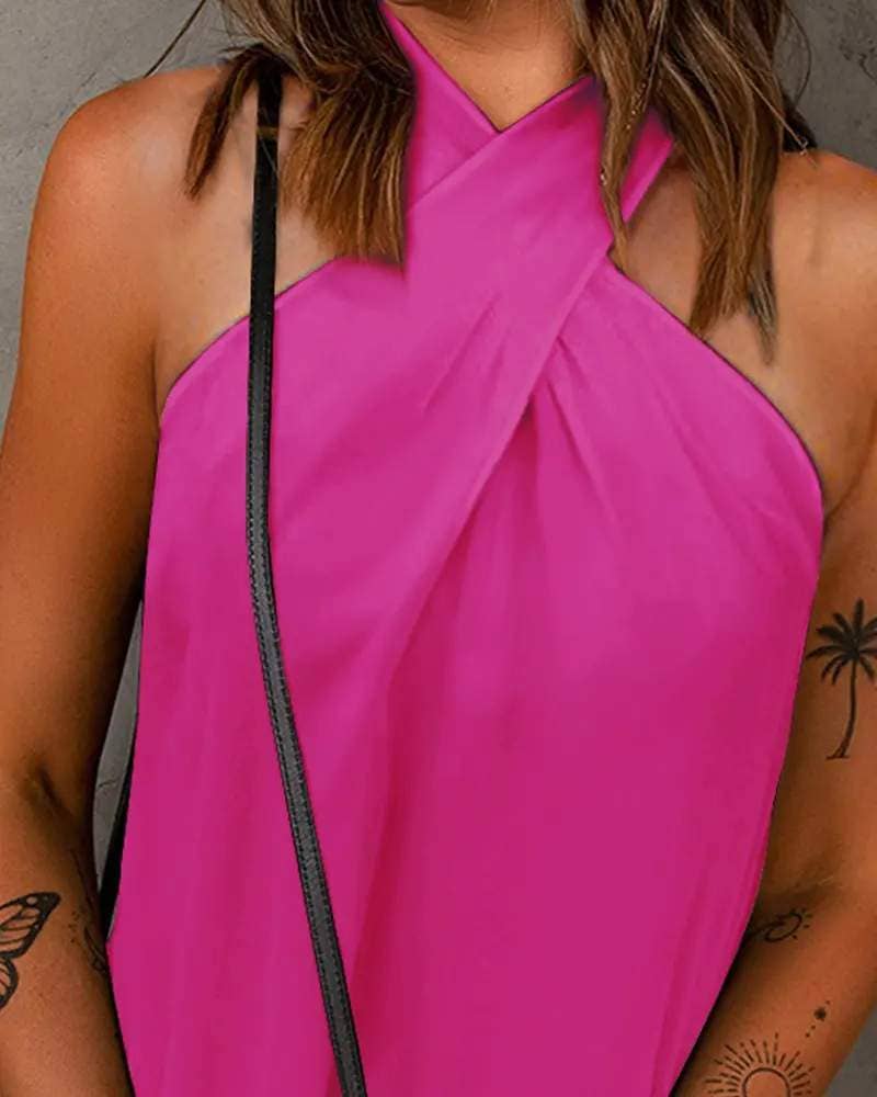 Crisscross halter casual tank top - Image 13