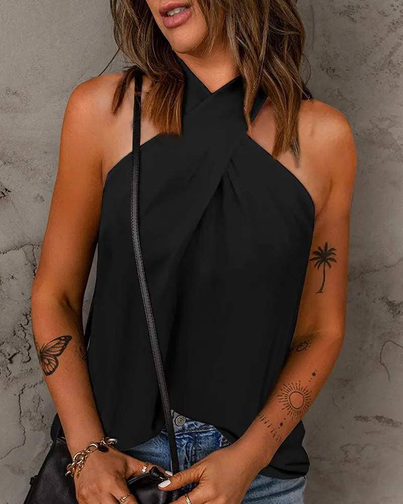 Crisscross halter casual tank top - Image 6