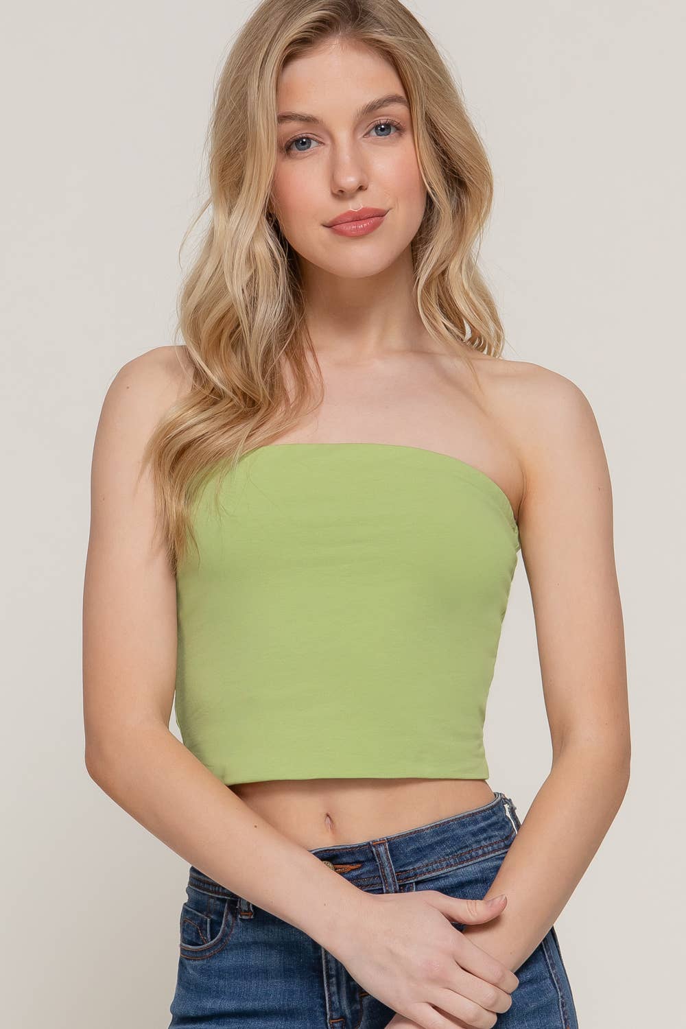 Crop Tube Cotton Jersey Top - Image 2