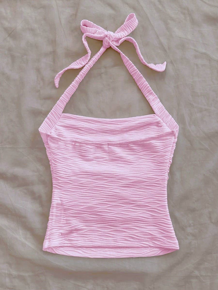Cute & Stylish Bow Tie Halter Neck Crop Top - Image 5