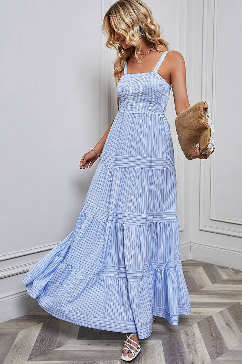 CWDMD1612_SLEEVELESS TANK TOP STRIPED MAXI DRESS - Image 12