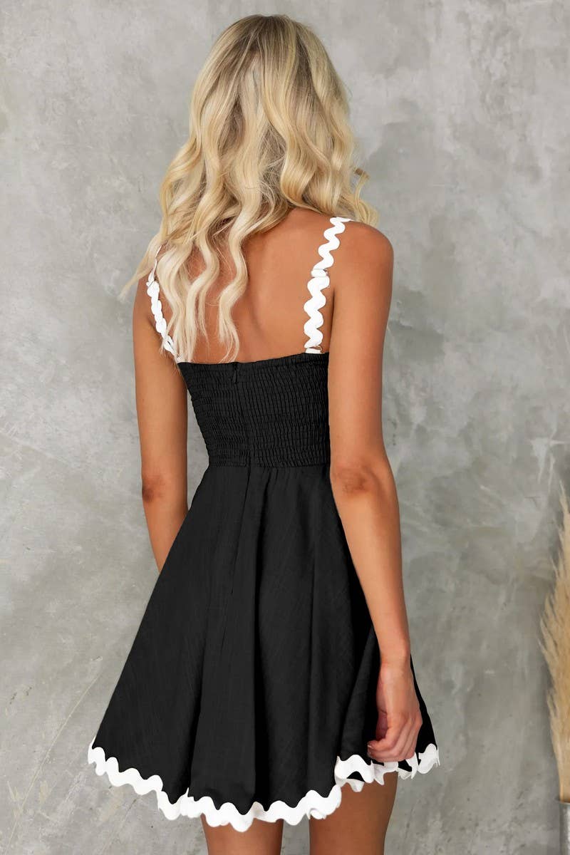 CWDSD5007_SWEET SOLID COLOR SEXY SUSPENDER SHORT DRESS - Image 11