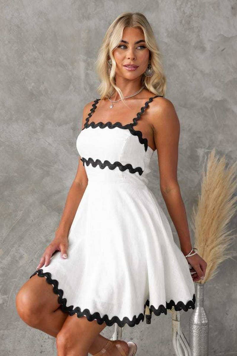 CWDSD5007_SWEET SOLID COLOR SEXY SUSPENDER SHORT DRESS - Image 12