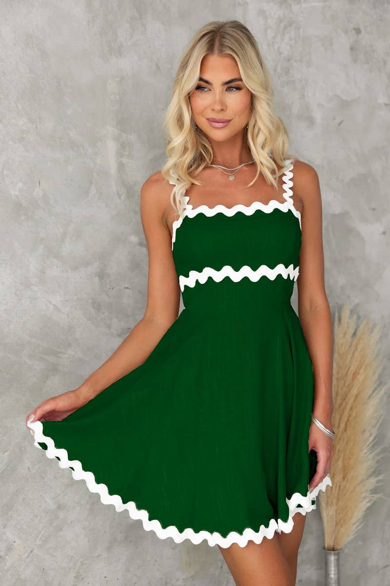 CWDSD5007_SWEET SOLID COLOR SEXY SUSPENDER SHORT DRESS - Image 14