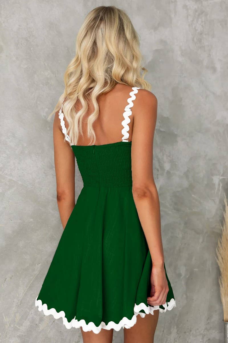 CWDSD5007_SWEET SOLID COLOR SEXY SUSPENDER SHORT DRESS - Image 15