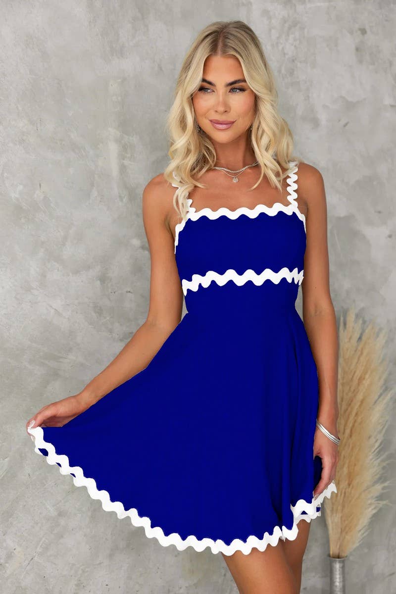CWDSD5007_SWEET SOLID COLOR SEXY SUSPENDER SHORT DRESS - Image 6