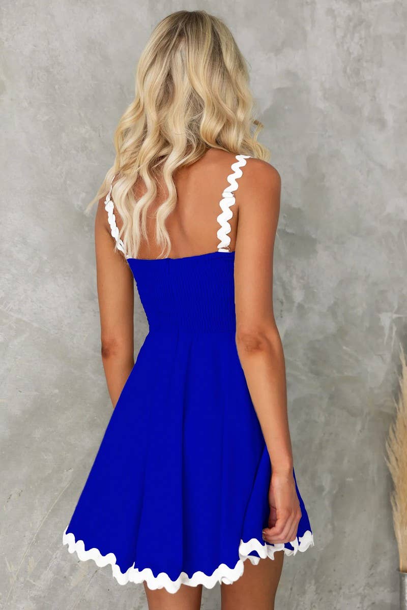 CWDSD5007_SWEET SOLID COLOR SEXY SUSPENDER SHORT DRESS - Image 8