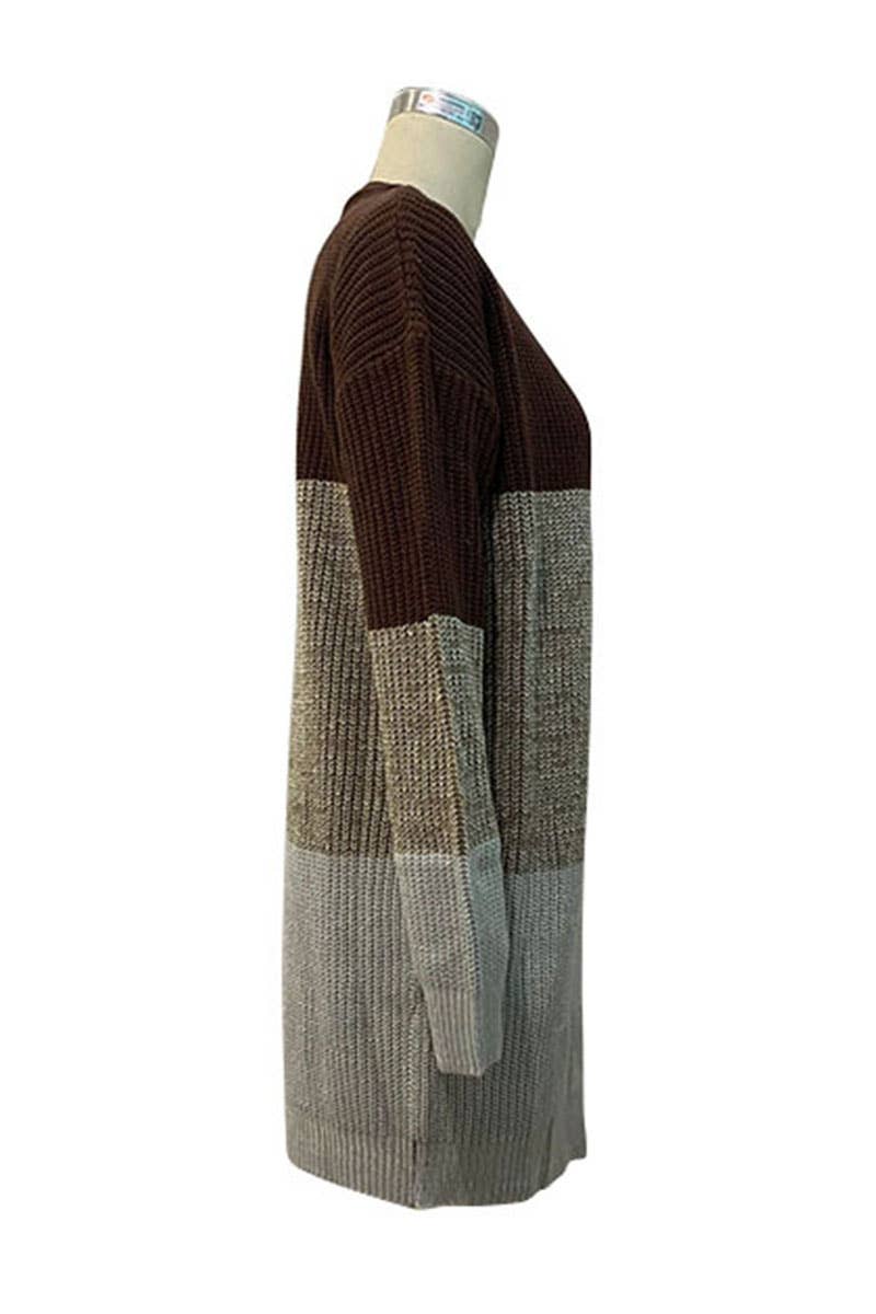 CWOCAL0237_LONG SLEEVE COLOR BLOCK CARDIGAN COAT - Image 10