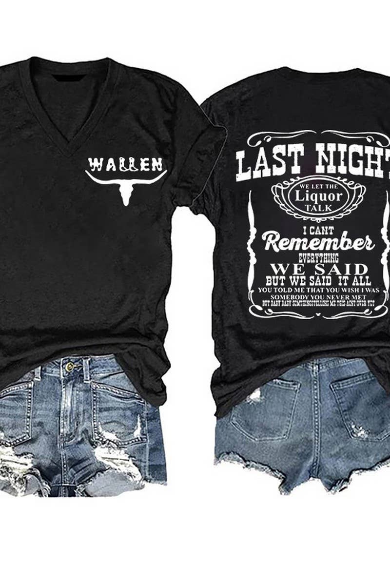 CWTTS1060_DOUBLE SIDED PRINTED V NECK SHORT SLEEVED T SHIRT - Image 4