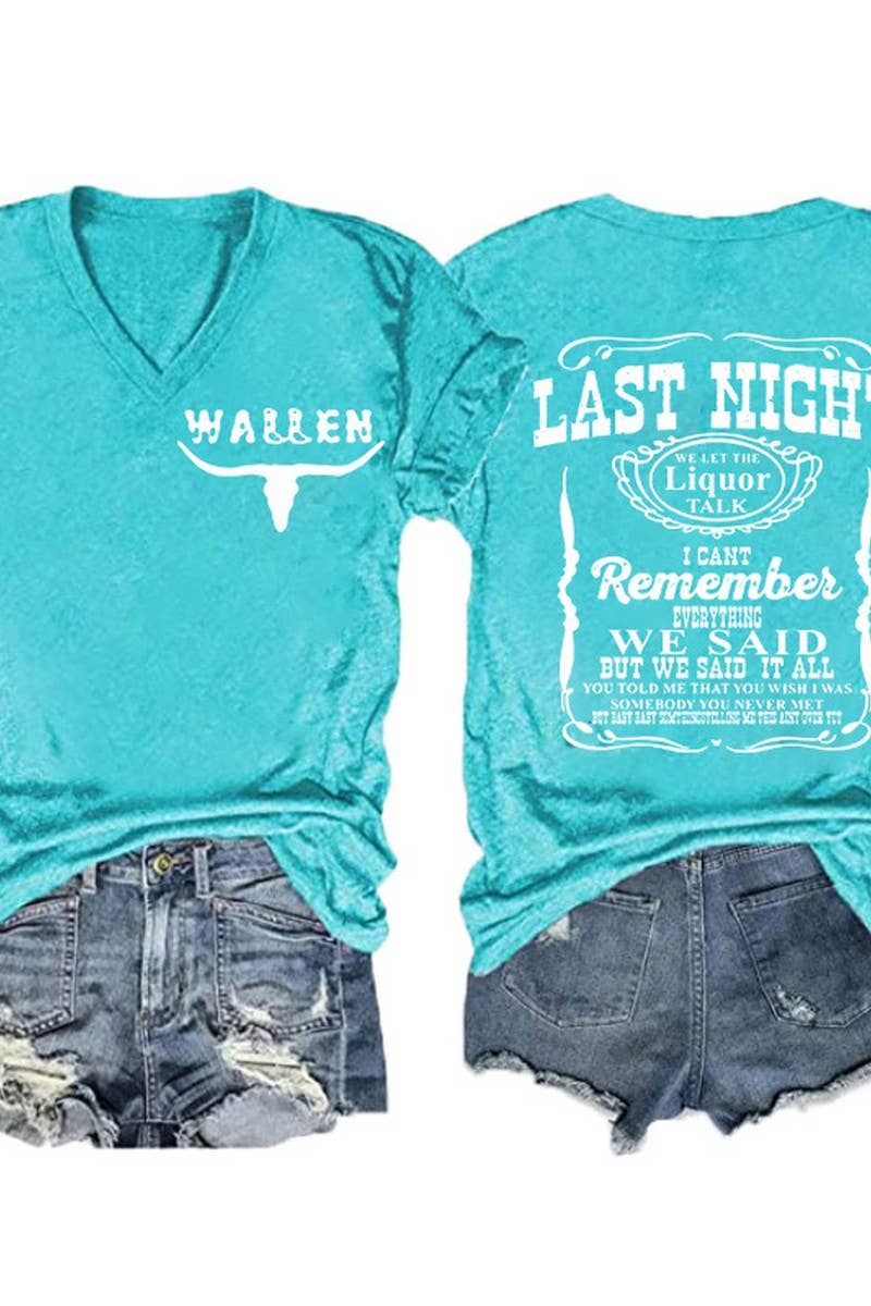 CWTTS1060_DOUBLE SIDED PRINTED V NECK SHORT SLEEVED T SHIRT - Image 5