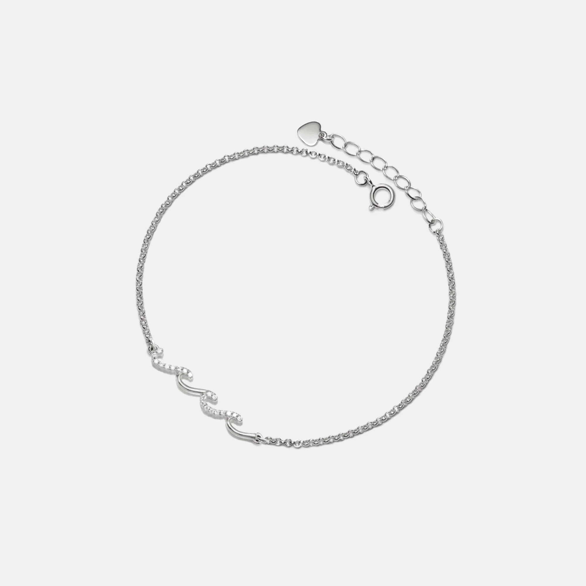 Dainty Gold Ocean Wave Bracelet in 925 Sterling Silver - Image 2