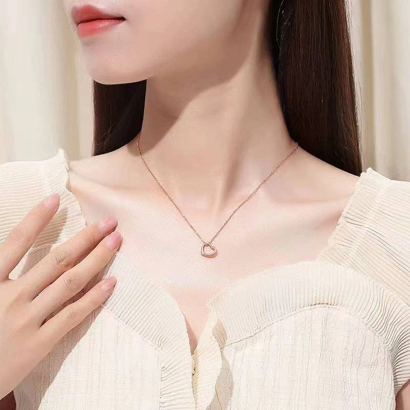 Dainty Heart Charm Pendant Necklace in 925 Sterling Silver - Image 3