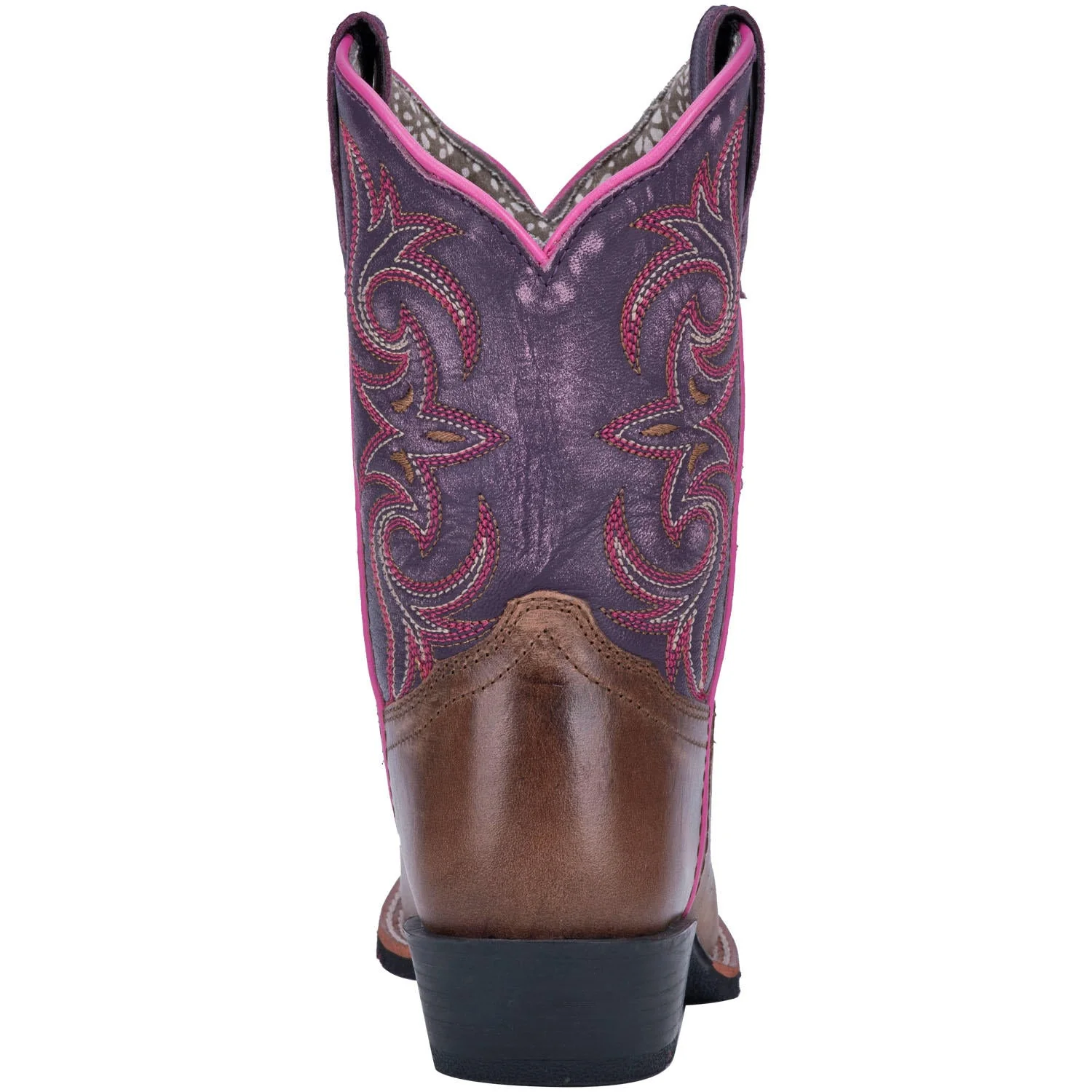 Dan Post Girls Majesty Brown/Purple Western Square Toe Boots Style DPC2947 - Image 3