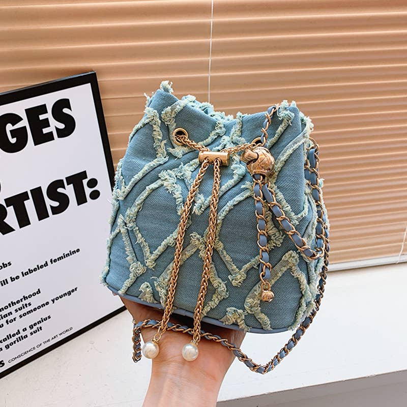 Denim fashionable crossbody bucket bag - Image 5